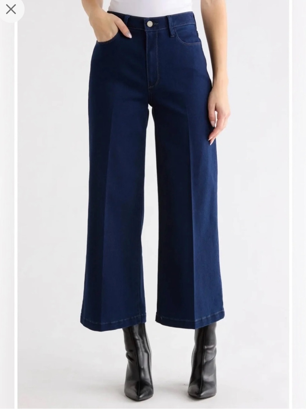 Paige Dark Wash Flare Jeans Size 32 Genesee Crop Elvira